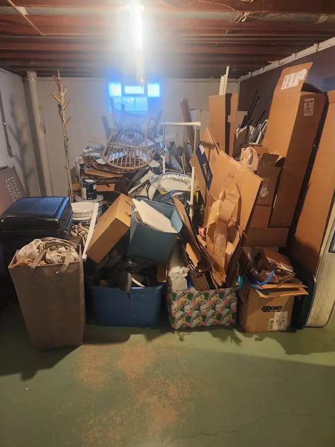 Roll-off dumpster container at job site for Concrete Dumpster Rental in Clintonville